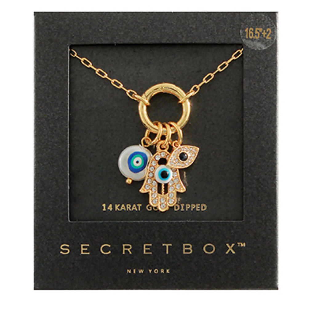 Hamsa & Evileye Charm Necklace